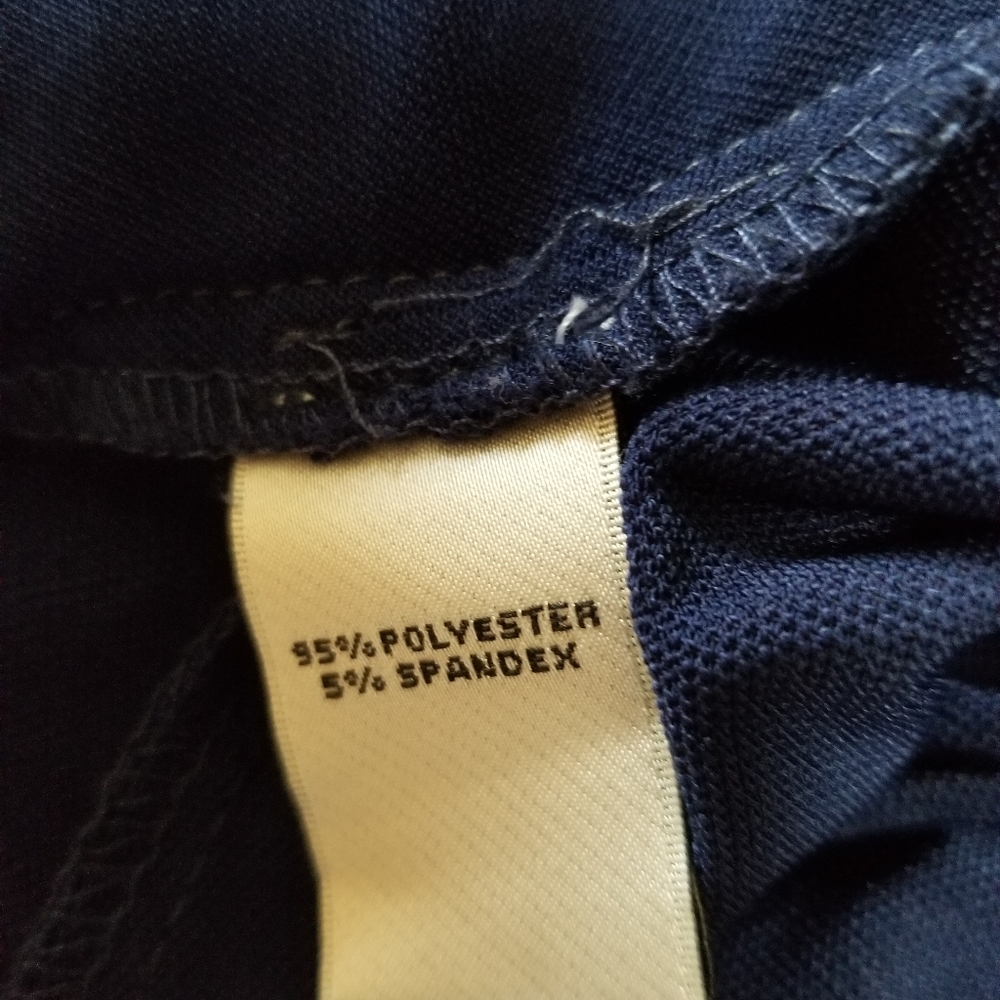 New Neiman Marcus Navy Blue Jersey Jumpsuit Wide Leg Stretch with Cape Size 8 - Picture 12 of 12